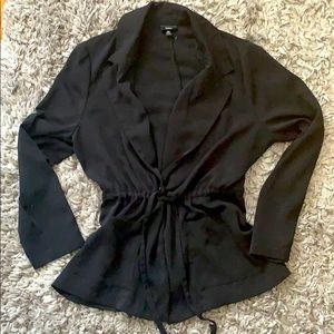 Plus Size Relaxed Blazer with Cinched Waist